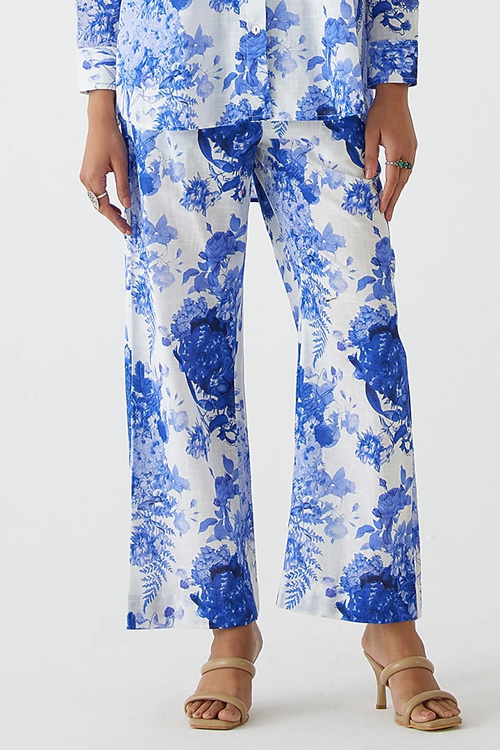 Blue Cotton Chintz Printed Co-Ord Set by Studio Rigu at Pernia's Pop Up Shop