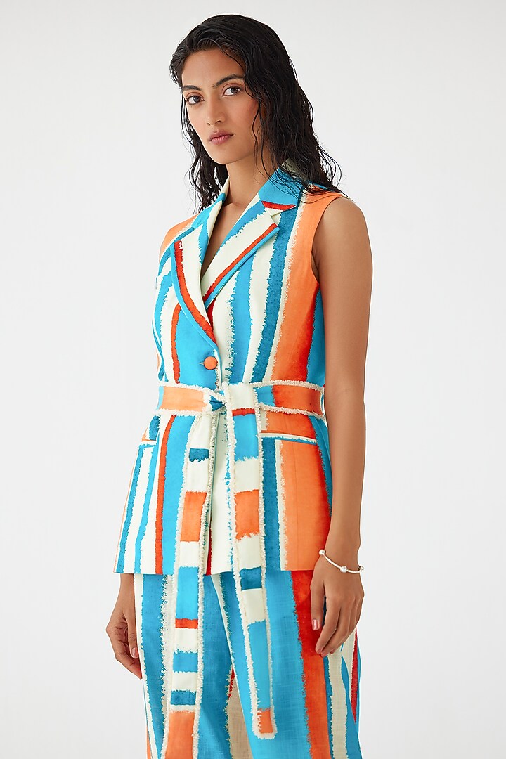 Blue Cotton Chintz Printed Co-Ord Set by Studio Rigu at Pernia's Pop Up Shop