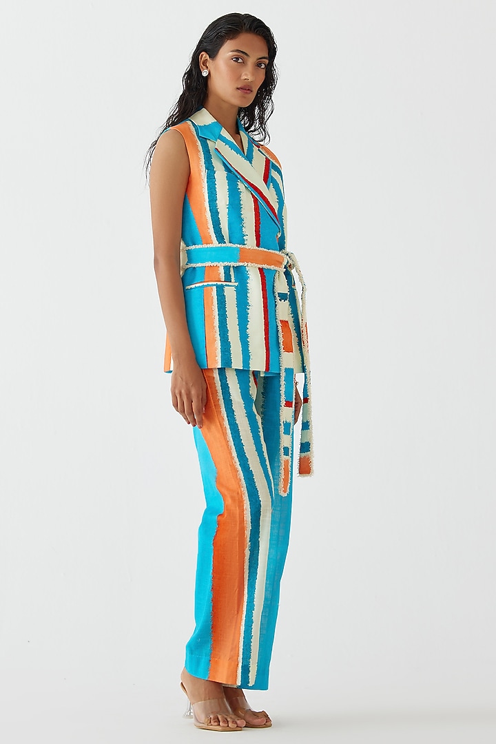 Blue Cotton Chintz Printed Co-Ord Set by Studio Rigu at Pernia's Pop Up Shop