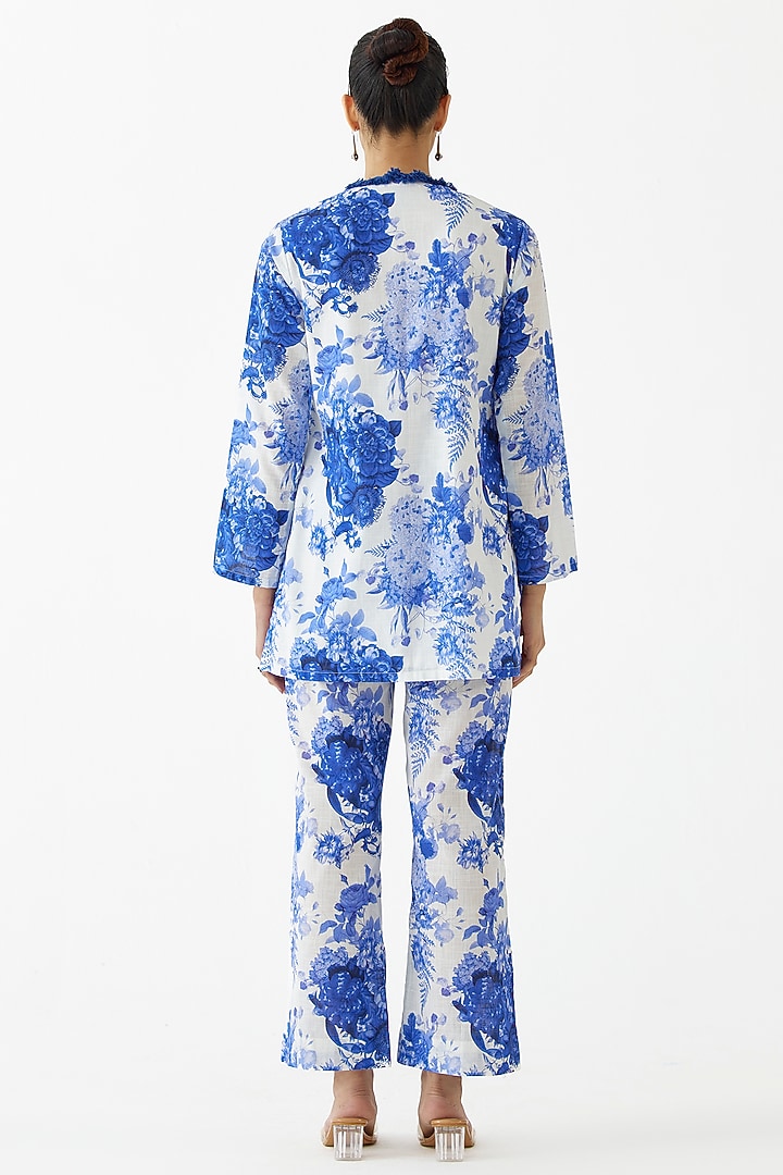Blue Cotton Chintz Printed Co-Ord Set by Studio Rigu at Pernia's Pop Up Shop