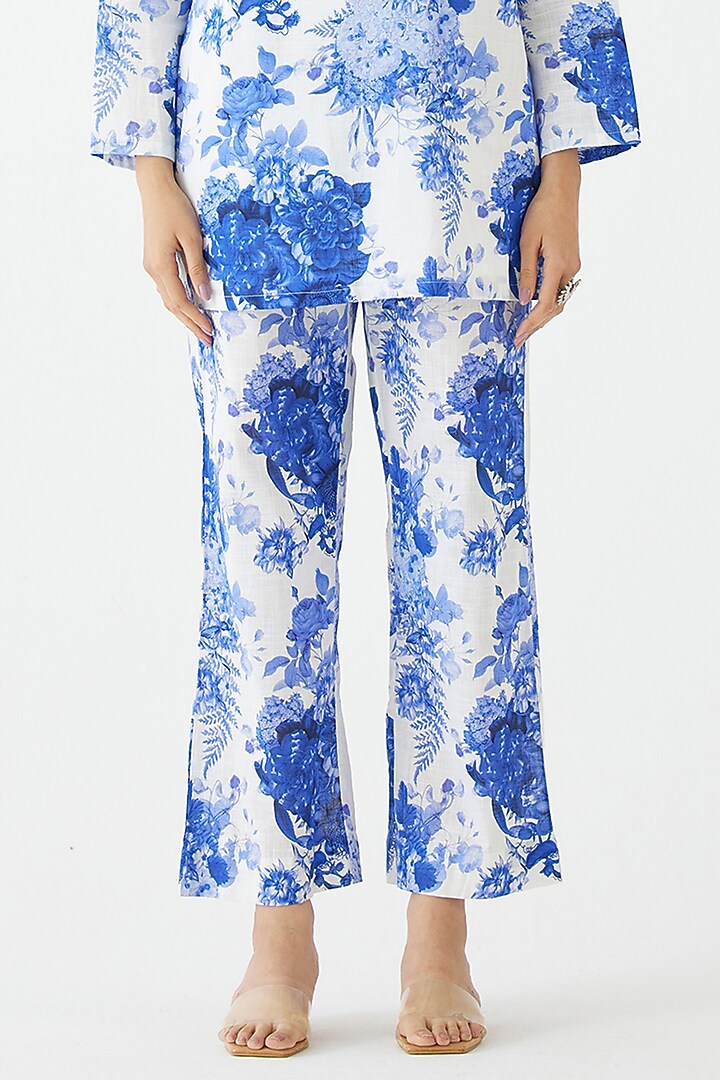 Blue Cotton Chintz Printed Co-Ord Set by Studio Rigu at Pernia's Pop Up Shop