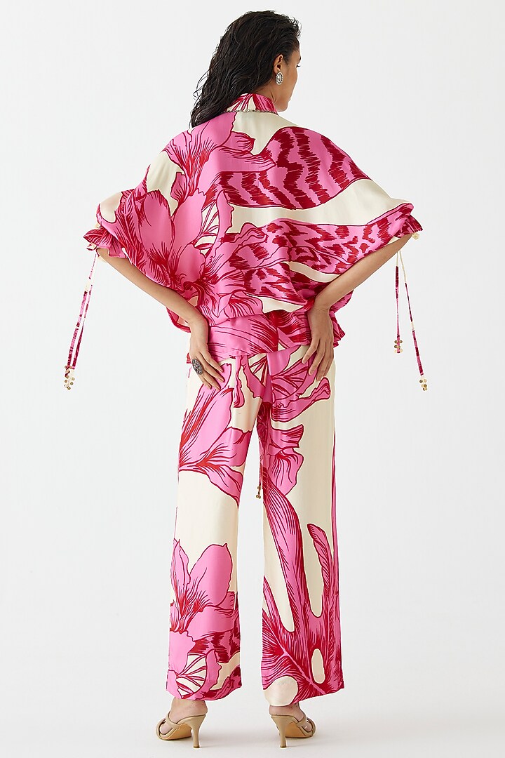 Pink Cotton Aphrodite Printed Co-Ord Set by Studio Rigu at Pernia's Pop Up Shop