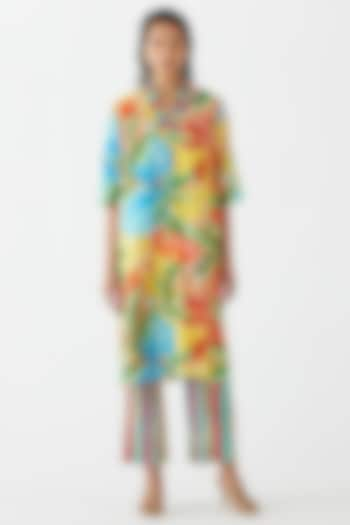 Multi-Colored Cotton Floral Printed Kurta Set by Studio Rigu at Pernia's Pop Up Shop