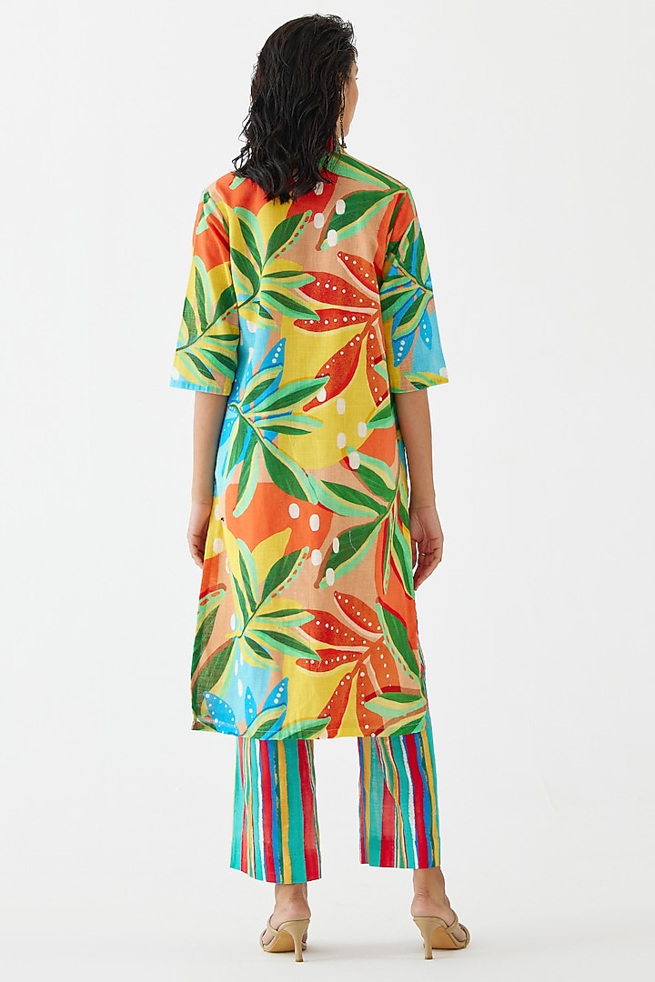 Multi-Colored Cotton Floral Printed Kurta Set by Studio Rigu at Pernia's Pop Up Shop