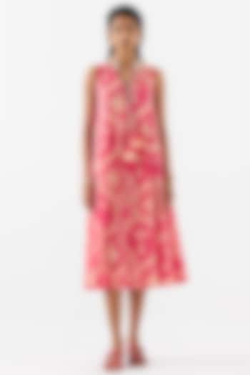 Pink Cotton Digital Printed A-Line Vacation Dress by Studio Rigu at Pernia's Pop Up Shop