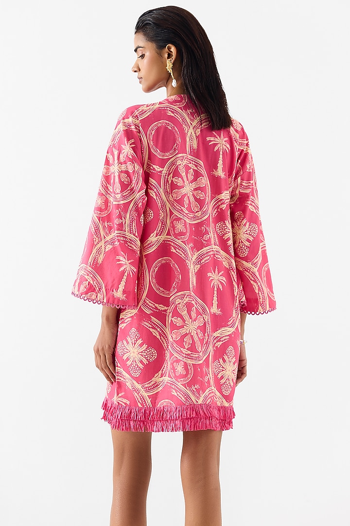 Pink Cotton Digital Printed Summer Dress by Studio Rigu at Pernia's Pop Up Shop