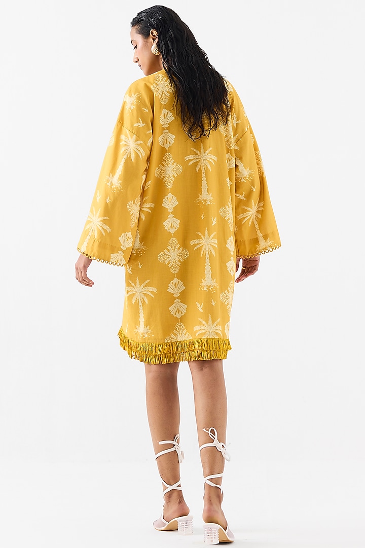 Yellow Cotton Digital Printed Summer Dress by Studio Rigu at Pernia's Pop Up Shop