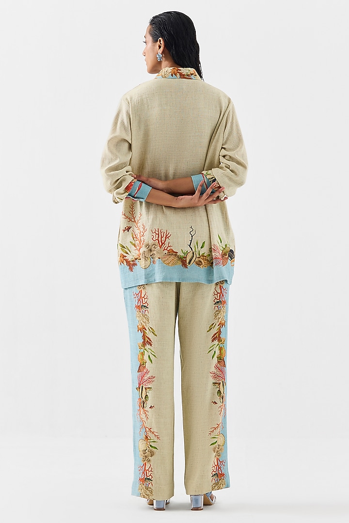 Multi-Colored Linen Digital Printed Co-Ord Set by Studio Rigu at Pernia's Pop Up Shop
