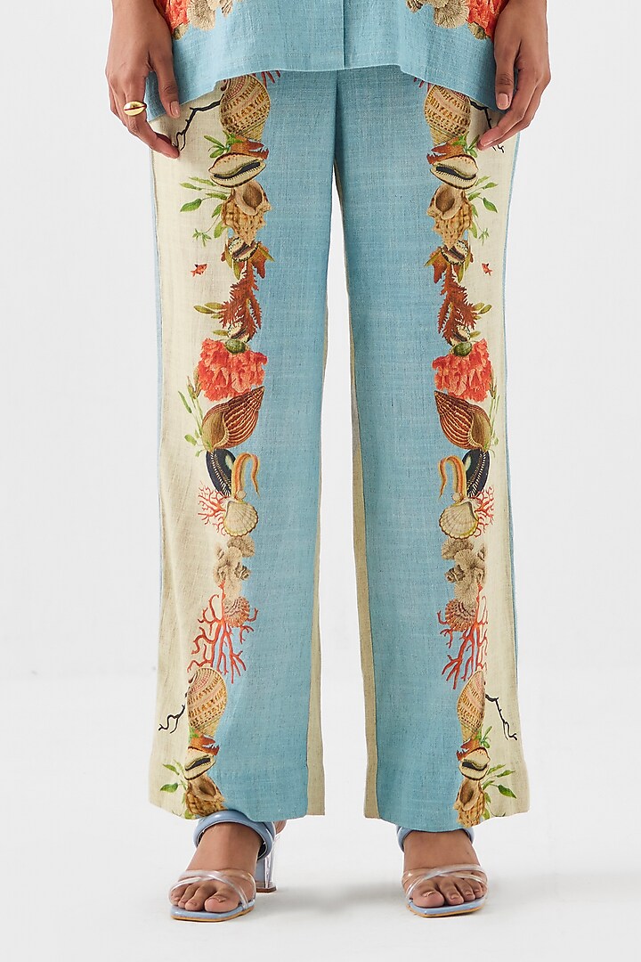 Multi-Colored Linen Digital Printed Co-Ord Set by Studio Rigu at Pernia's Pop Up Shop