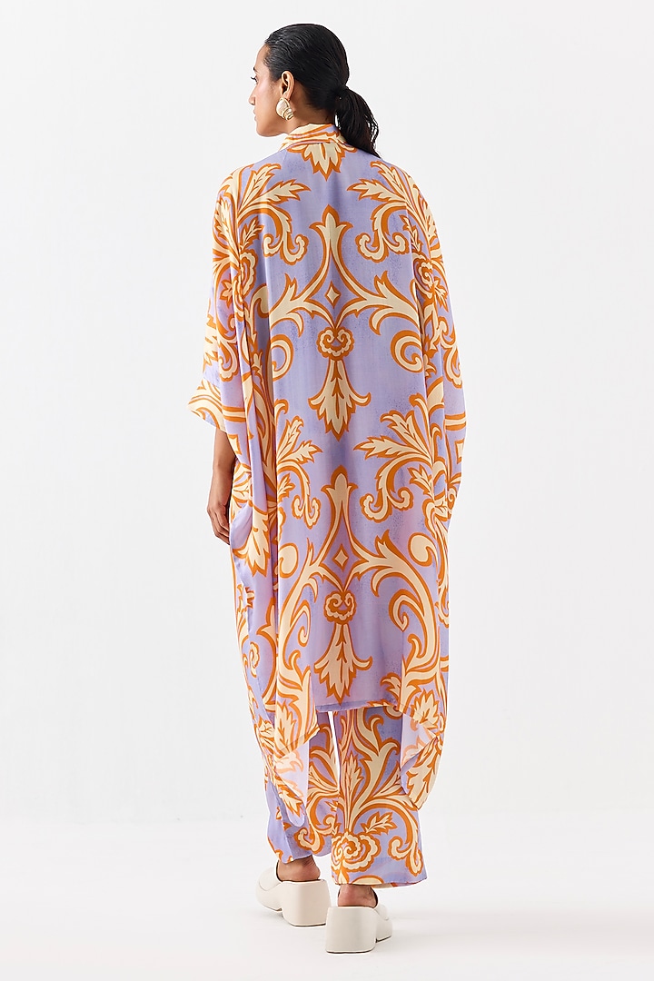 Lilac Vegan Silk Digital Printed Co-Ord Set by Studio Rigu at Pernia's Pop Up Shop