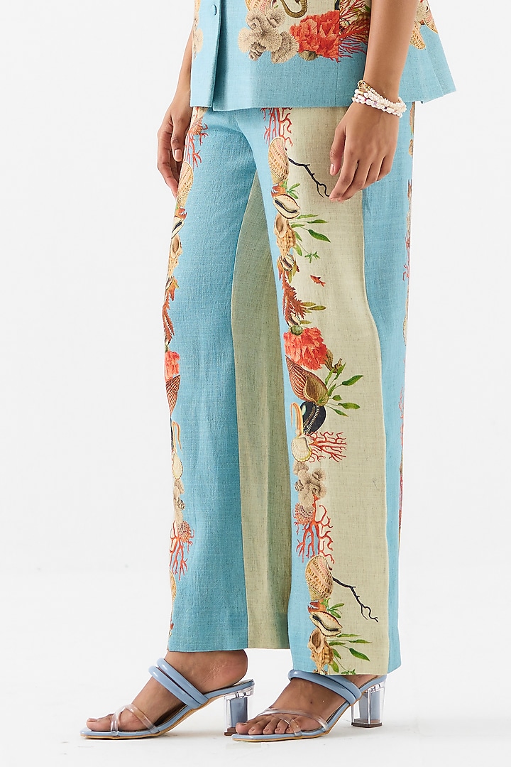 Multi-Colored Linen Digital Printed Co-Ord Set by Studio Rigu at Pernia's Pop Up Shop