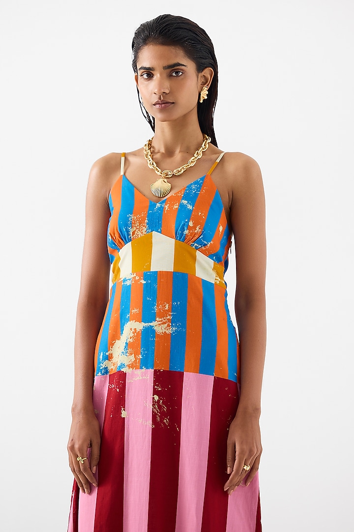 Multi-Colored Cotton Digital Printed Summer Dress by Studio Rigu at Pernia's Pop Up Shop