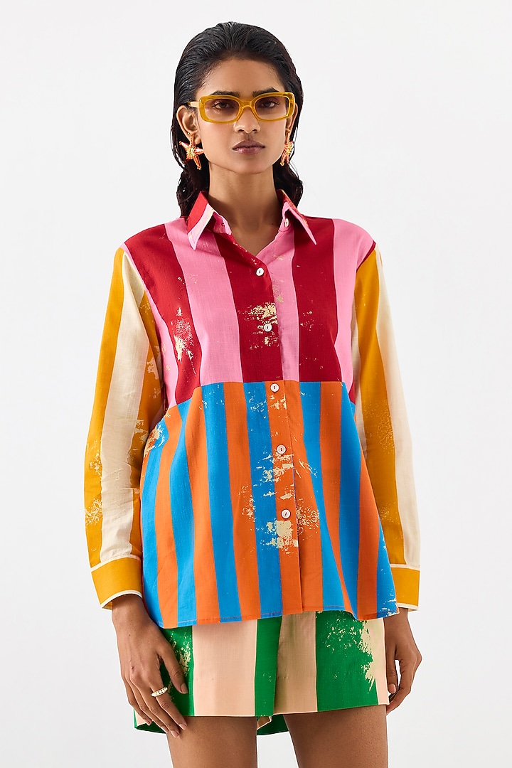 Multi-Colored Cotton Digital Printed Co-Ord Set by Studio Rigu at Pernia's Pop Up Shop