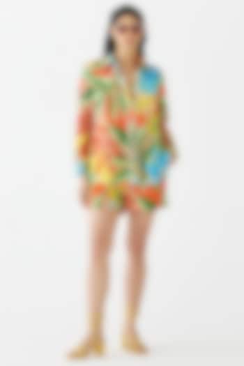 Multi-Colored Cotton Floral Printed Co-Ord Set by Studio Rigu at Pernia's Pop Up Shop