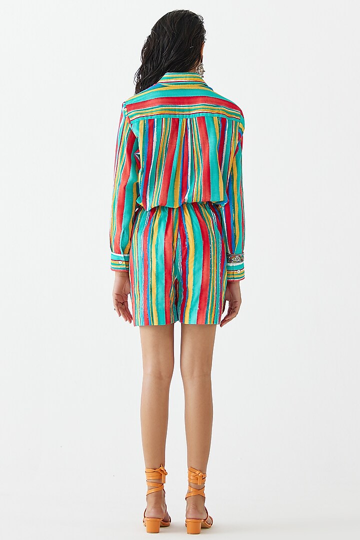 Multi-Colored Cotton Printed Co-Ord Set by Studio Rigu at Pernia's Pop Up Shop