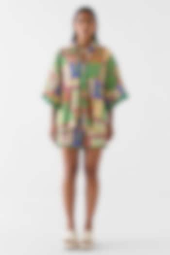 Multi-Colored Cotton Slub Patchwork Printed Co-Ord Set by Studio Rigu at Pernia's Pop Up Shop