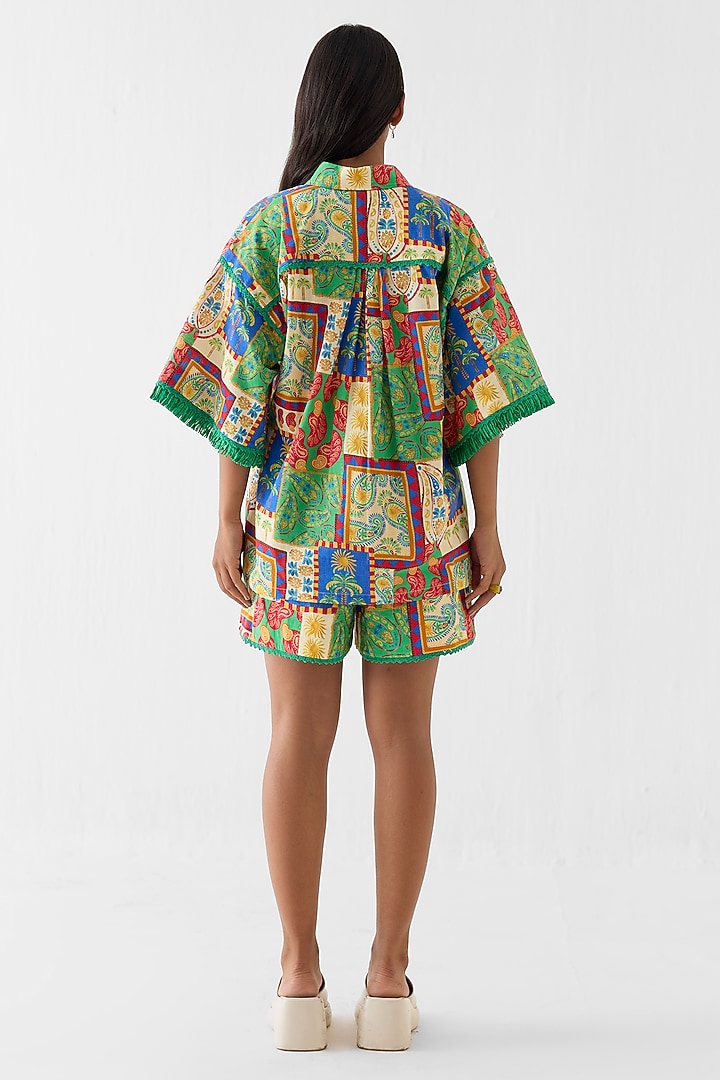Multi-Colored Cotton Slub Patchwork Printed Co-Ord Set by Studio Rigu at Pernia's Pop Up Shop