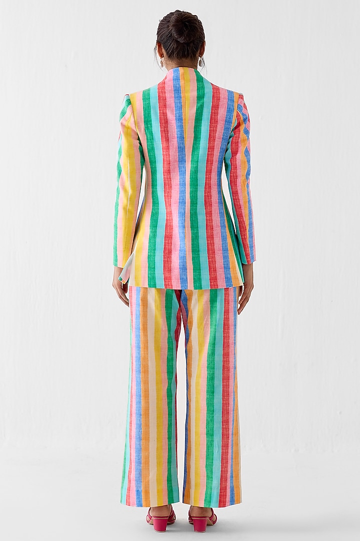 Multi-Colored Cotton Slub Leheriya Printed Co-Ord Set by Studio Rigu at Pernia's Pop Up Shop
