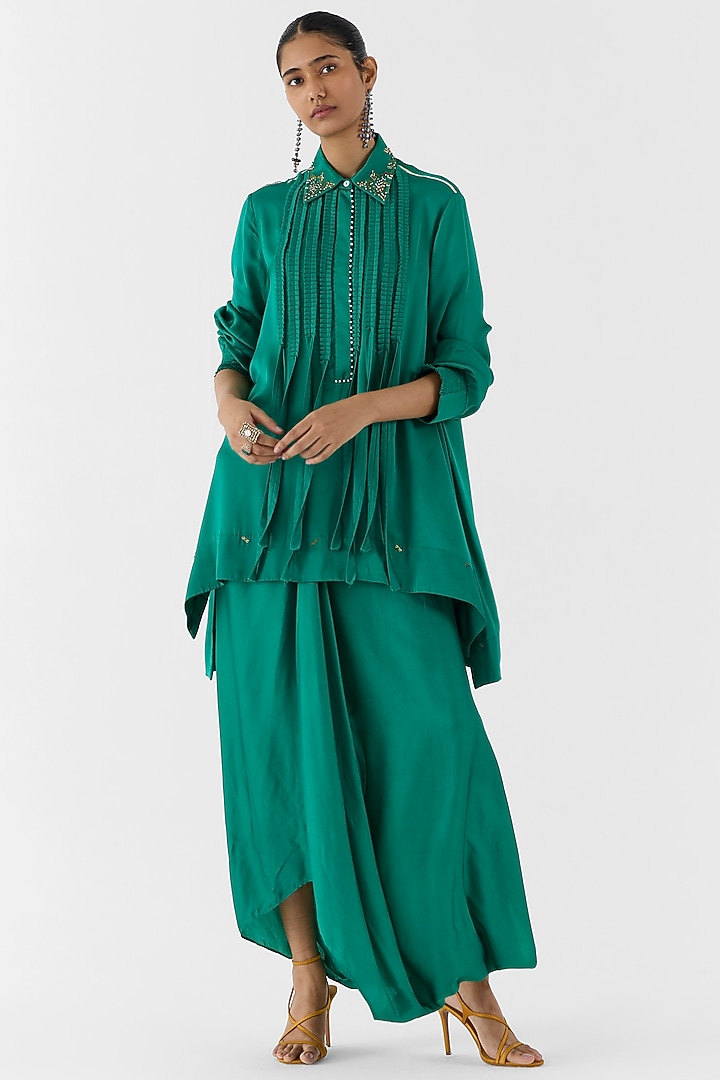 Green Viscose Rapier Co-Ord Set by Studio Rigu at Pernia's Pop Up Shop