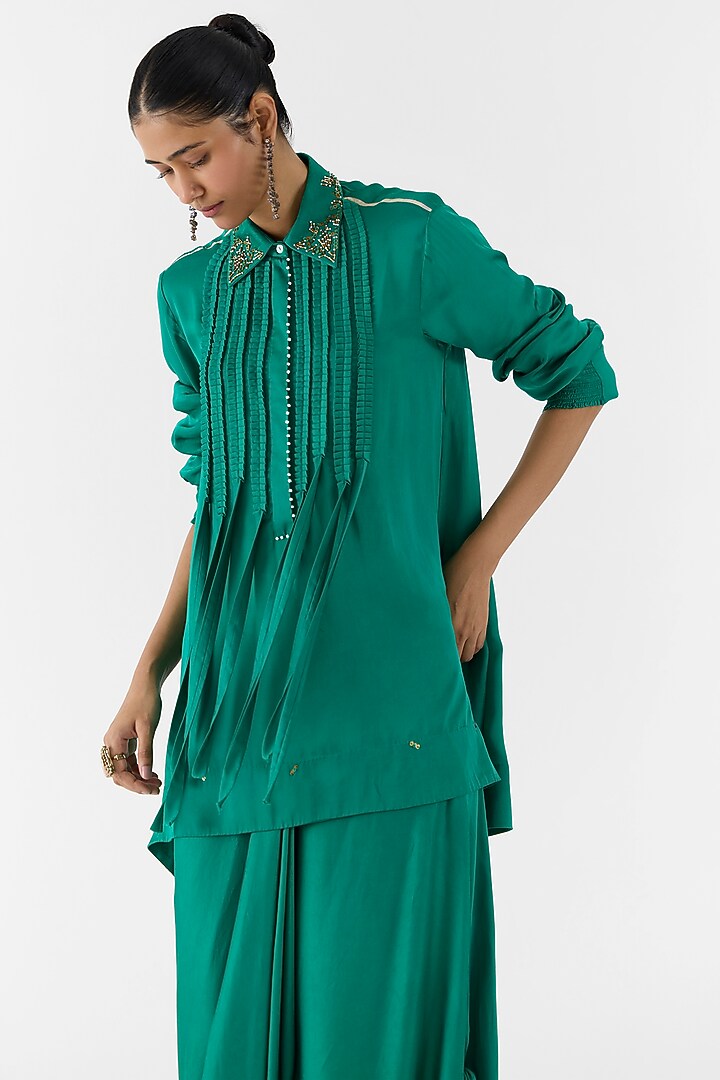 Green Viscose Rapier Co-Ord Set by Studio Rigu at Pernia's Pop Up Shop