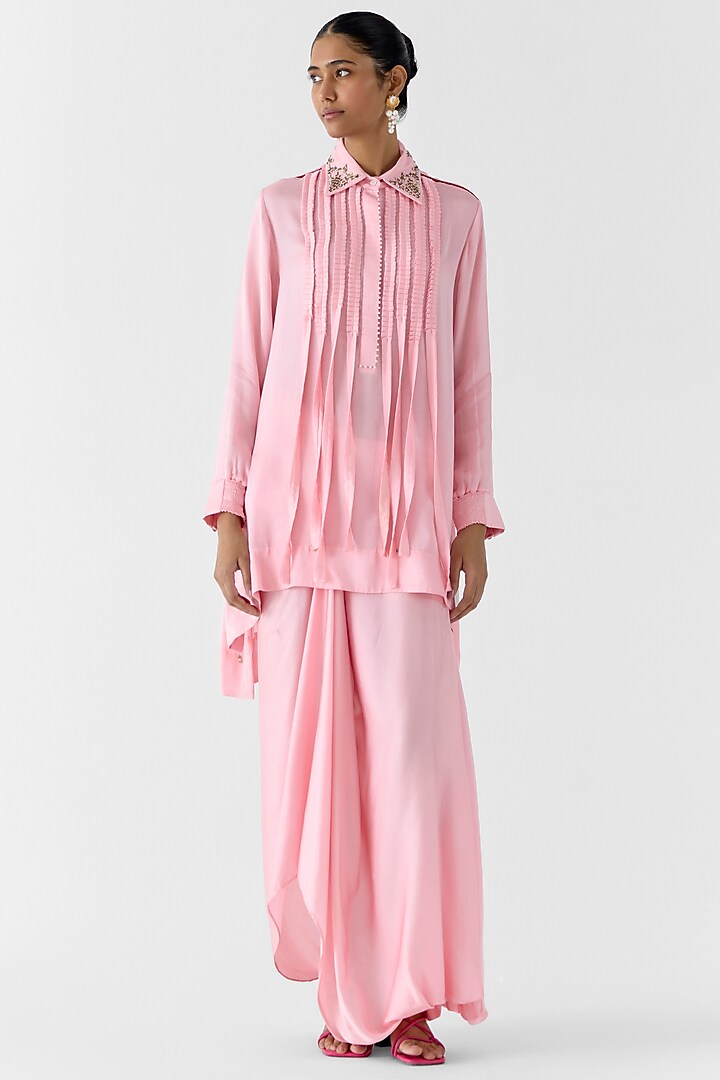 Pink Viscose Rapier Co-Ord Set by Studio Rigu at Pernia's Pop Up Shop