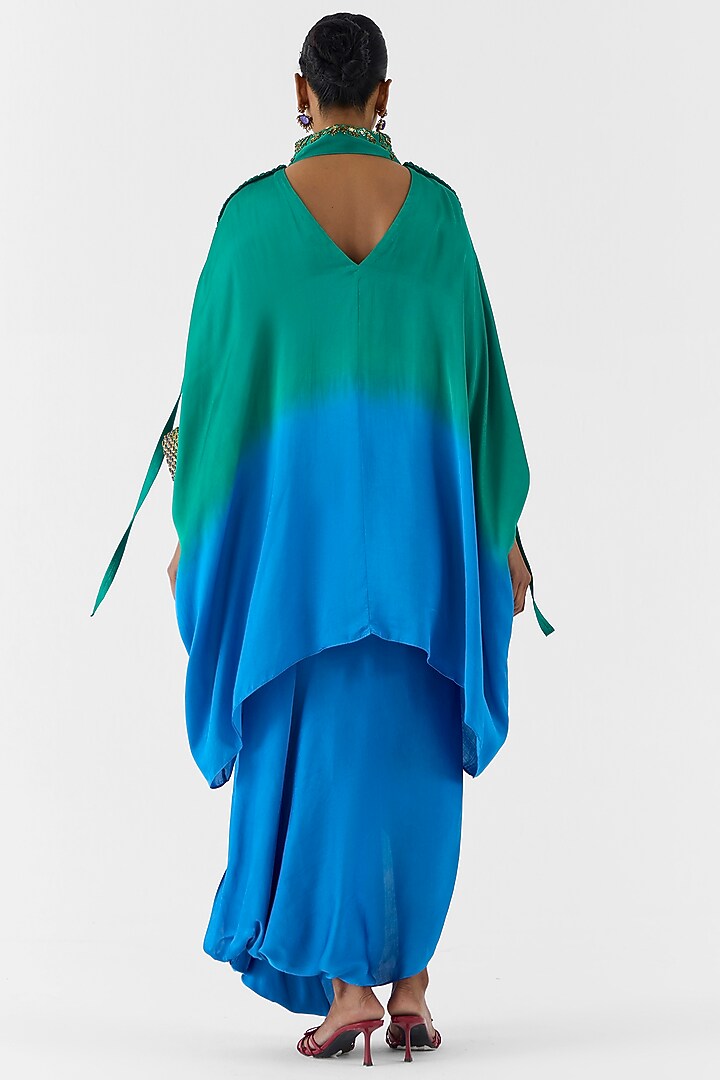 Blue & Green Viscose Rapier Co-Ord Set by Studio Rigu at Pernia's Pop Up Shop