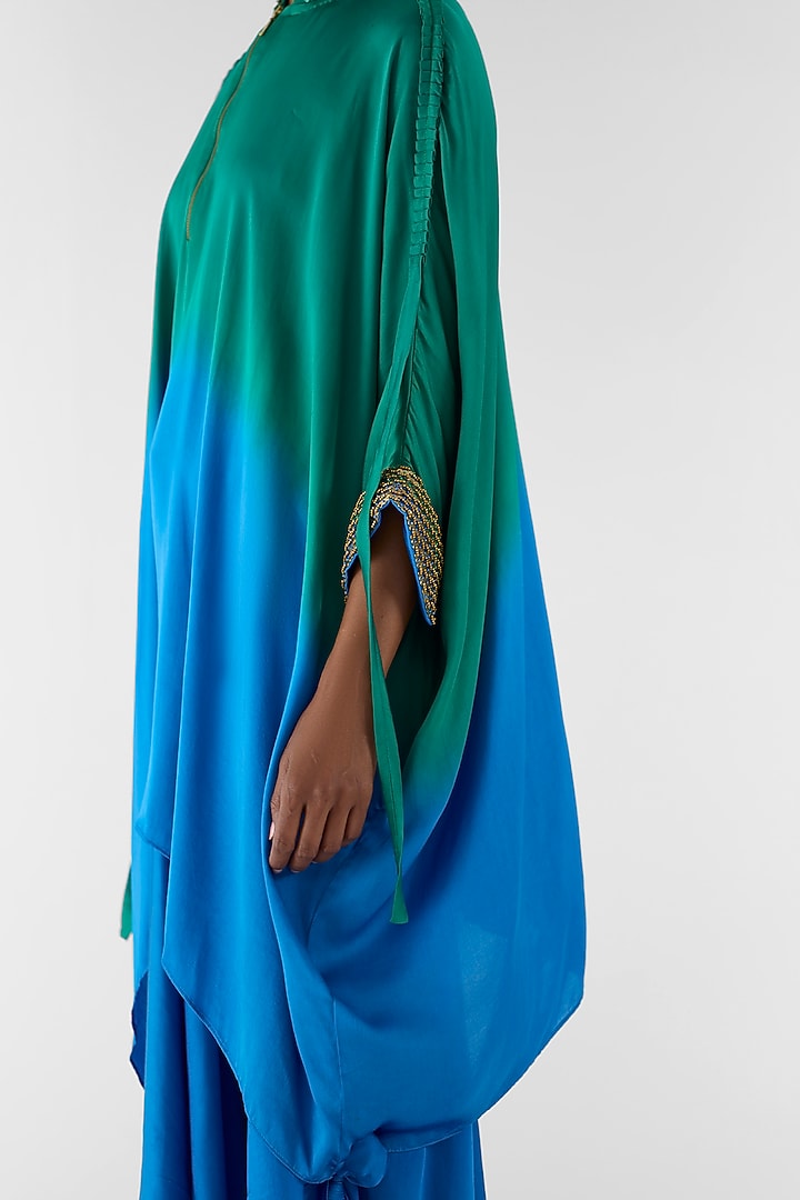 Blue & Green Viscose Rapier Co-Ord Set by Studio Rigu at Pernia's Pop Up Shop