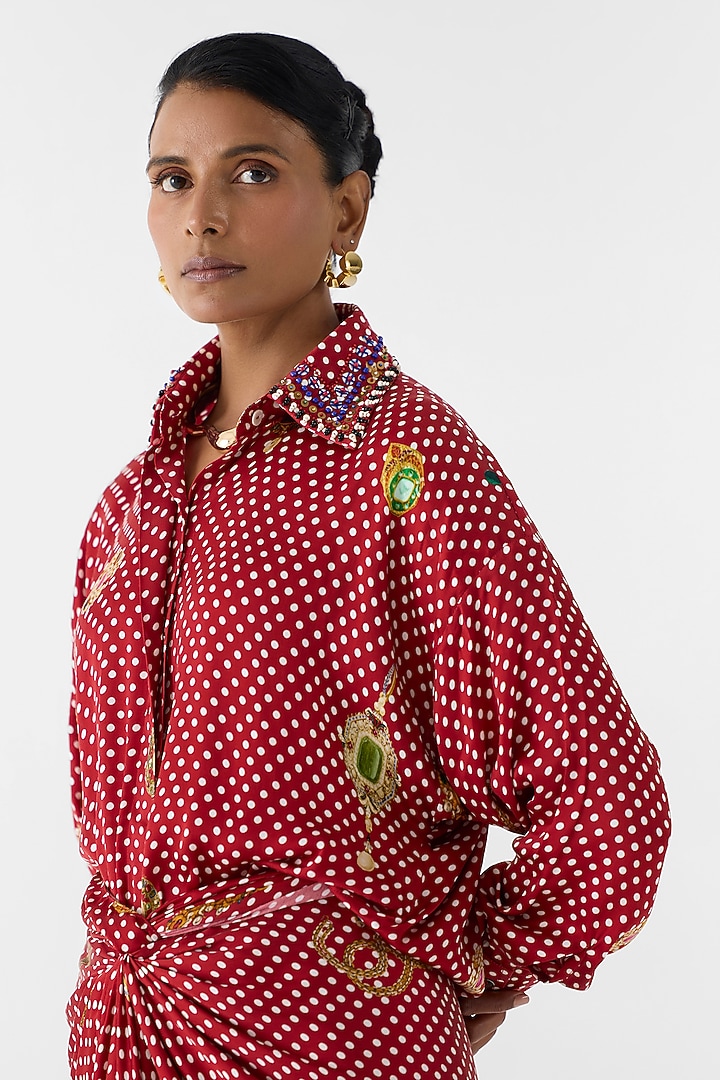 kimono shirt dress Holly Kimono Dress Red, XS / Red