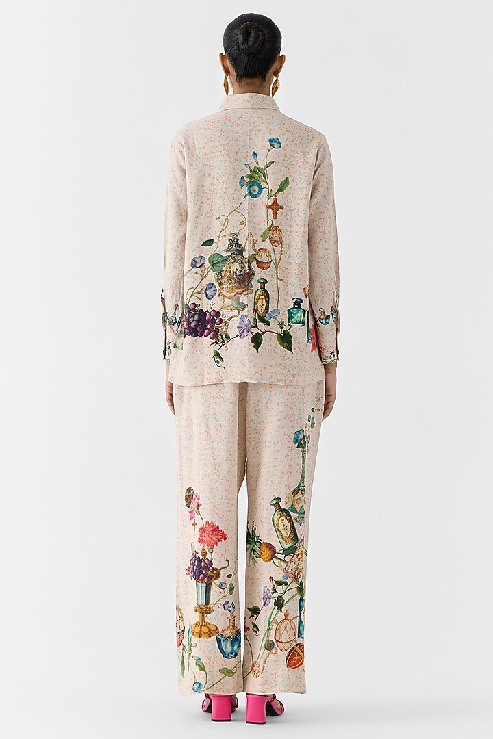 Multi-Colored Viscose Linen Slub Digital Printed Co-Ord Set by Studio Rigu at Pernia's Pop Up Shop