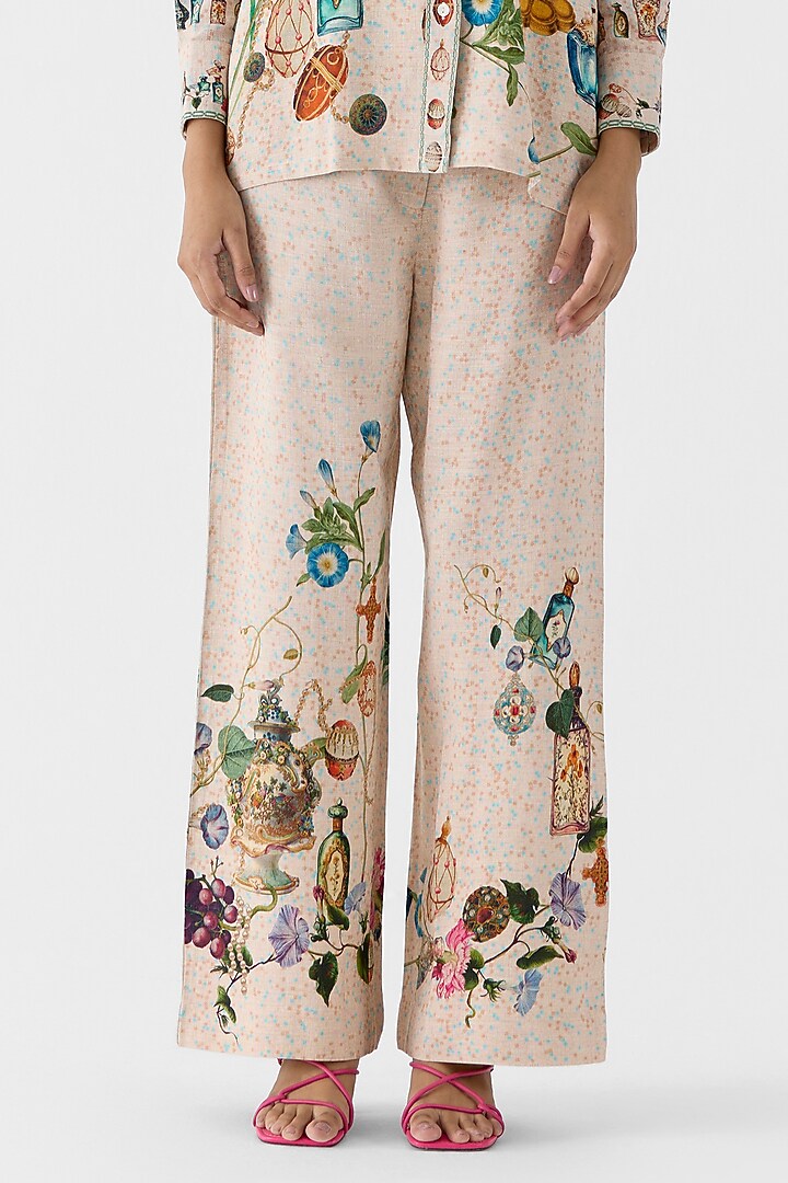 Multi-Colored Viscose Linen Slub Digital Printed Co-Ord Set by Studio Rigu at Pernia's Pop Up Shop