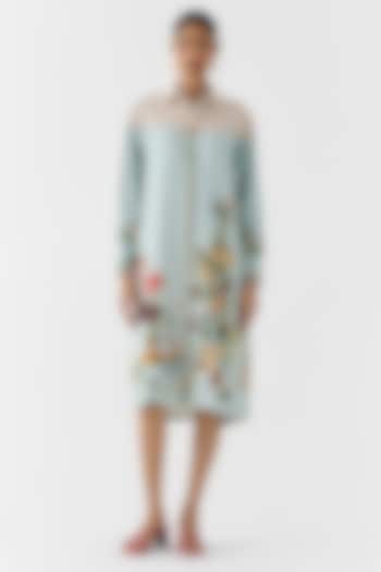 Multi-Colored Viscose Linen Slub Digital Printed Shirt Vacation Dress by Studio Rigu at Pernia's Pop Up Shop