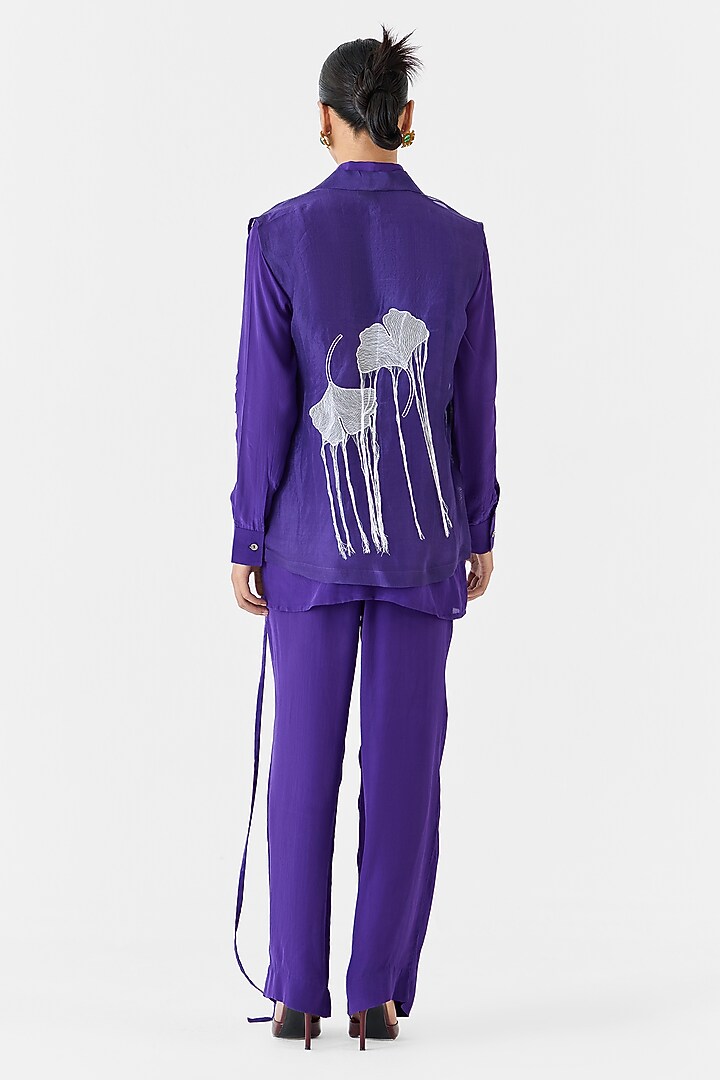 Violet Crepe Hand-Dyed Co-Ord Set by Studio Rigu at Pernia's Pop Up Shop