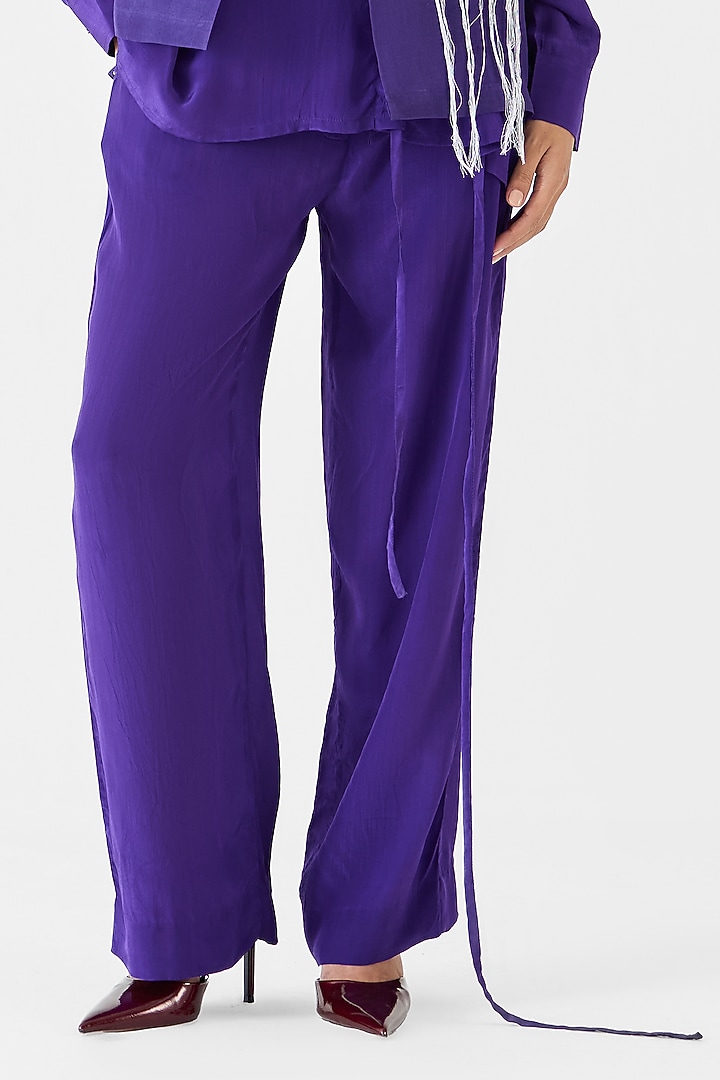 Violet Crepe Hand-Dyed Co-Ord Set by Studio Rigu at Pernia's Pop Up Shop