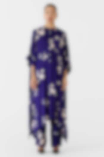 Violet Vegan Silk Shibori Digital Printed Co-Ord Set by Studio Rigu at Pernia's Pop Up Shop