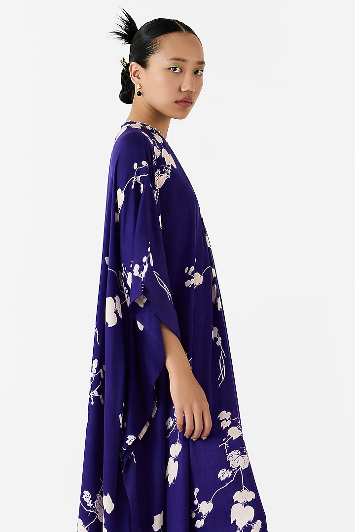 Violet Vegan Silk Shibori Digital Printed Co-Ord Set by Studio Rigu at Pernia's Pop Up Shop