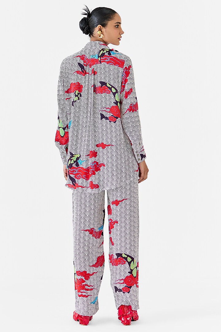 Multi-Colored Vegan Silk Digital Printed Co-Ord Set by Studio Rigu at Pernia's Pop Up Shop
