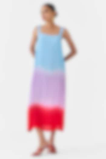 Multi-Colored Ombre Crepe Hand-Dyed Slip Dress by Studio Rigu at Pernia's Pop Up Shop