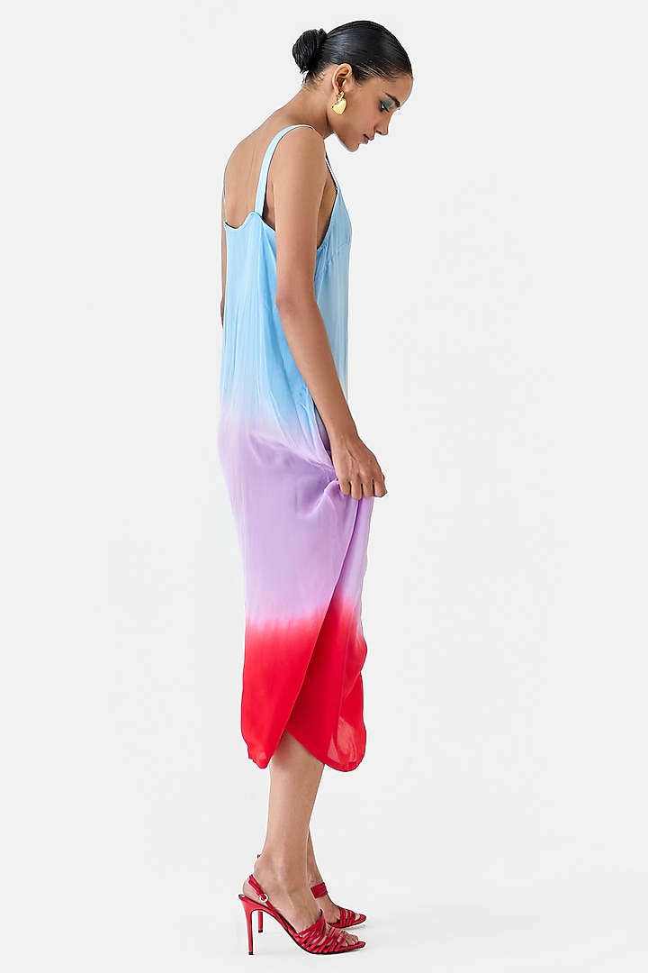 Multi-Colored Ombre Crepe Hand-Dyed Slip Summer Dress by Studio Rigu at Pernia's Pop Up Shop