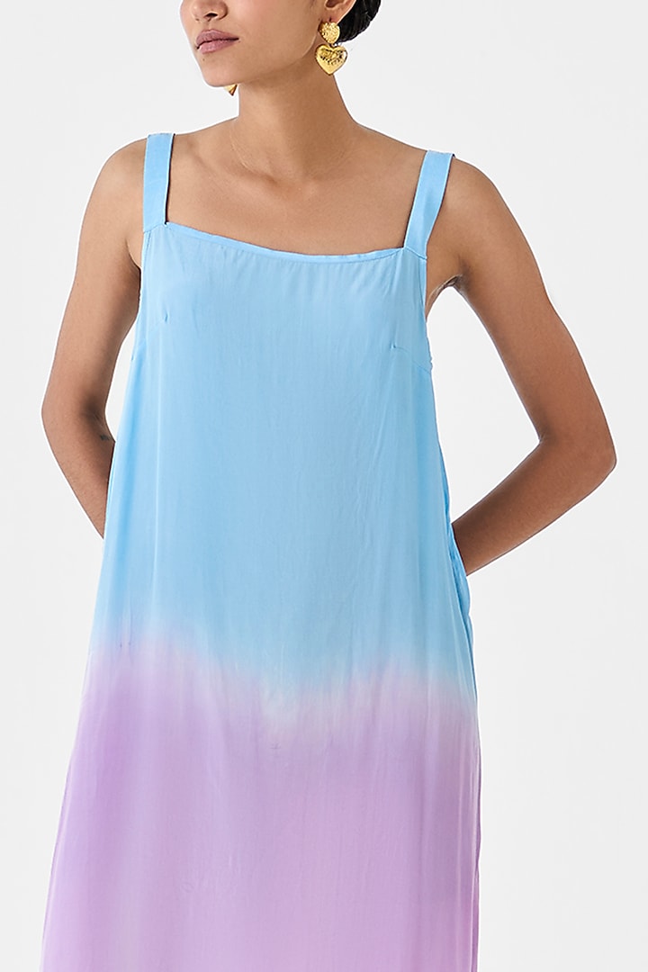 Multi-Colored Ombre Crepe Hand-Dyed Slip Summer Dress by Studio Rigu at Pernia's Pop Up Shop