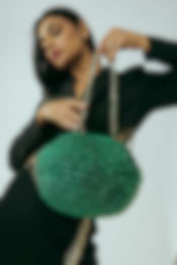 Emerald Vegan & Recycled Cotton Poly Metallic Yarn Handbag by Stushe
