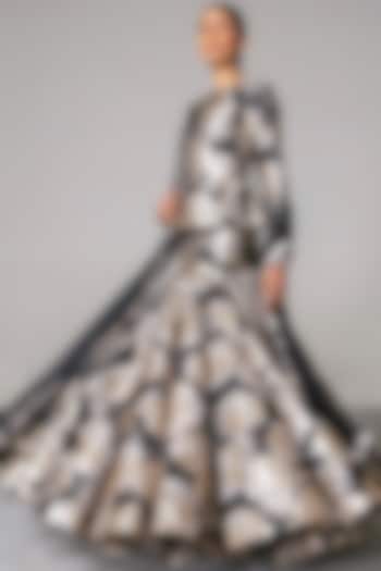 Gold & Black Fish Tail Wedding Lehenga Set by Siddartha Tytler at Pernia's Pop Up Shop