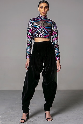 Black Patiala Pants by Siddartha Tytler