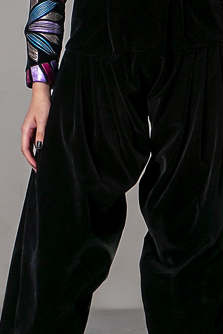 Black Patiala Pants by Siddartha Tytler at Pernia's Pop Up Shop
