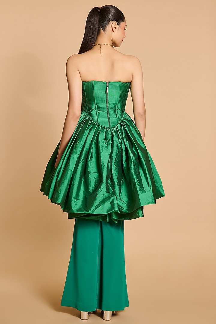 Green Taffeta Bauble Corset by Siddartha Tytler at Pernia's Pop Up Shop