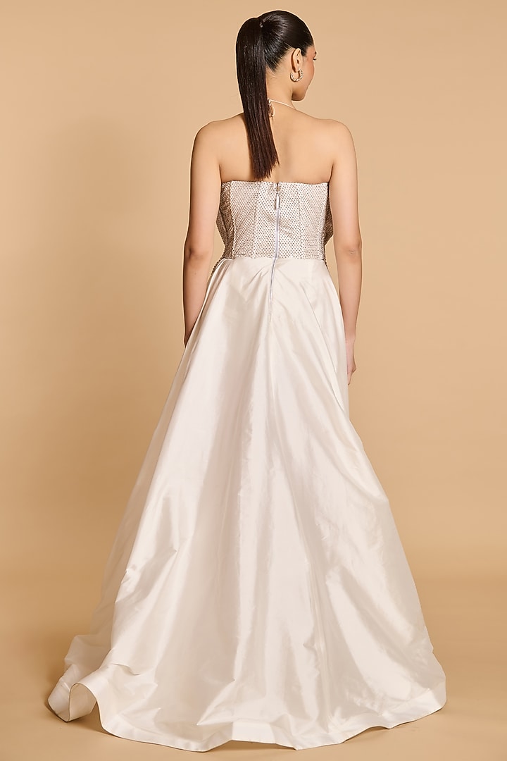 Ivory Taffeta Corset Wedding Gown by Siddartha Tytler at Pernia's Pop Up Shop