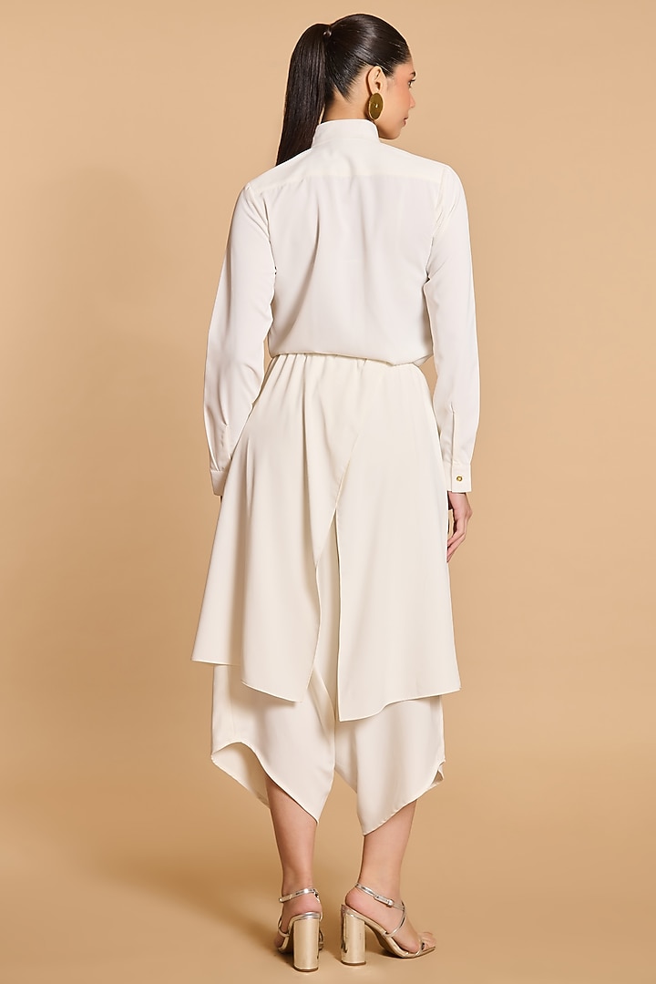 Ivory Microfiber Pintucks Shirt by Siddartha Tytler at Pernia's Pop Up Shop