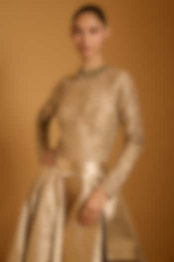 Gold Net Applique Work Top by Siddartha Tytler at Pernia's Pop Up Shop