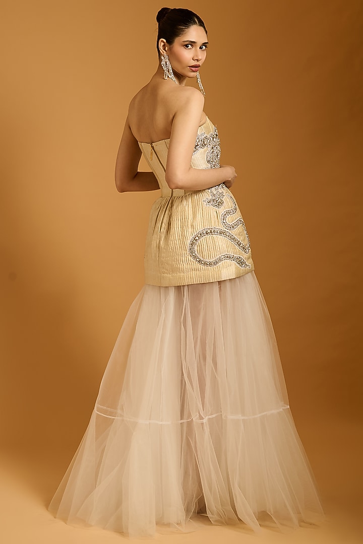 Vanilla Tulle & Net Skirt by Siddartha Tytler at Pernia's Pop Up Shop