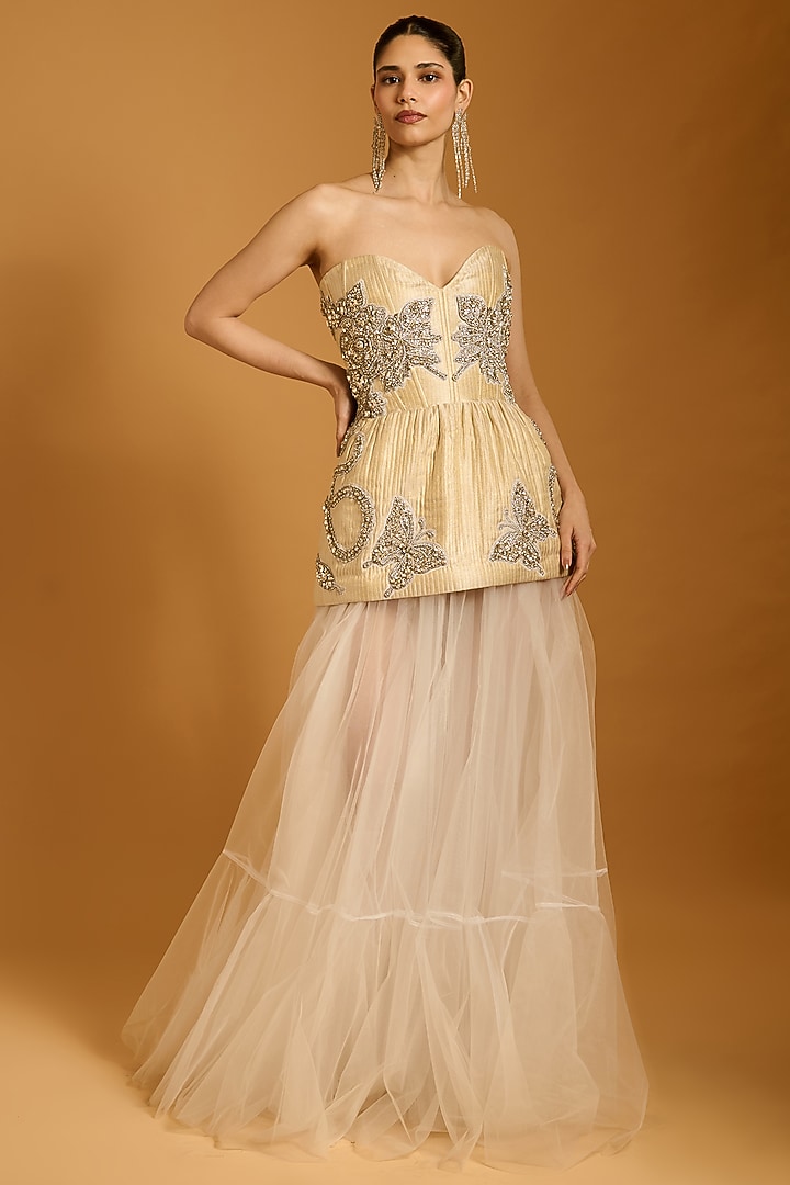 Vanilla Tulle & Net Skirt by Siddartha Tytler at Pernia's Pop Up Shop