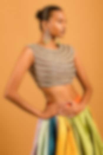 Multi-Colored Net Embroidered Top by Siddartha Tytler at Pernia's Pop Up Shop